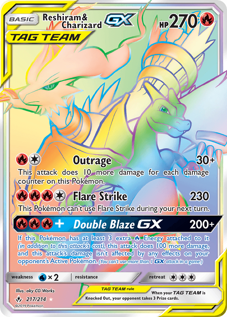 Reshiram & Charizard-GX, Unbroken Bonds 217