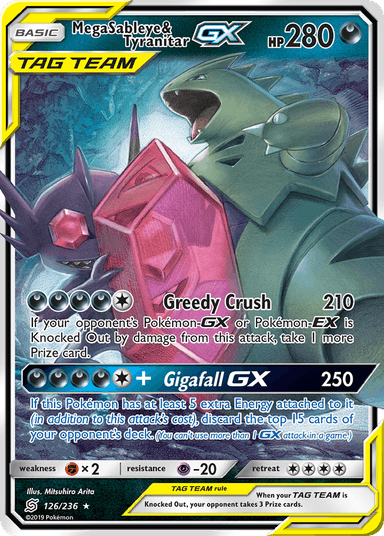 Mega Sableye & Tyranitar-GX, Unified Minds 126