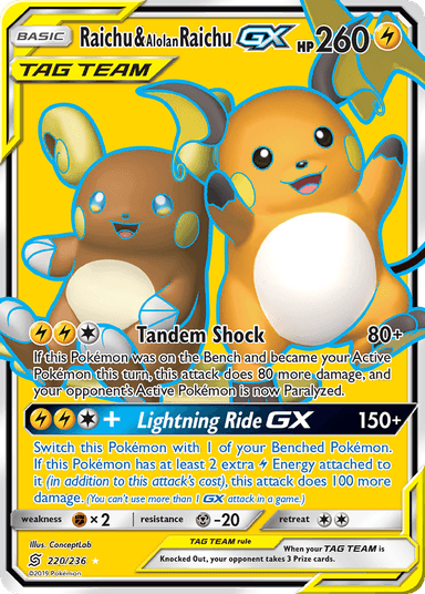 Raichu & Alolan Raichu-GX, Unified Minds 220