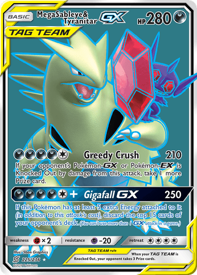 Mega Sableye & Tyranitar-GX, Unified Minds 225