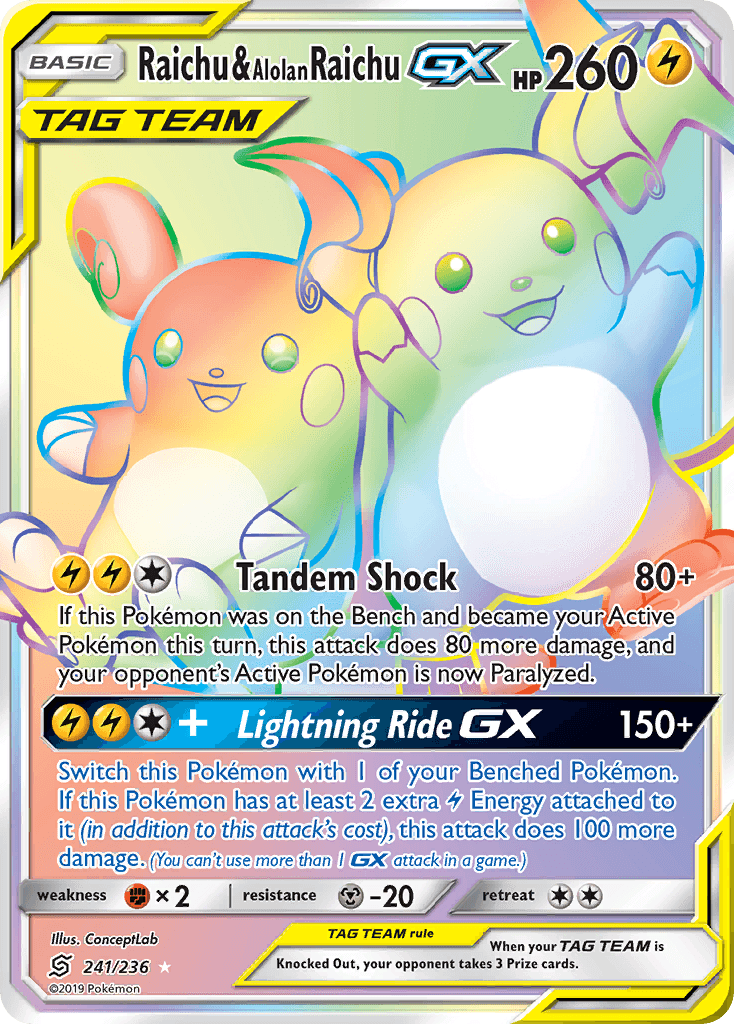 Raichu & Alolan Raichu-GX, Unified Minds 241