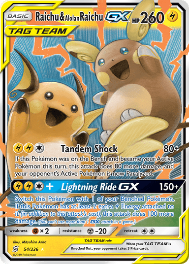 Raichu & Alolan Raichu-GX, Unified Minds 54