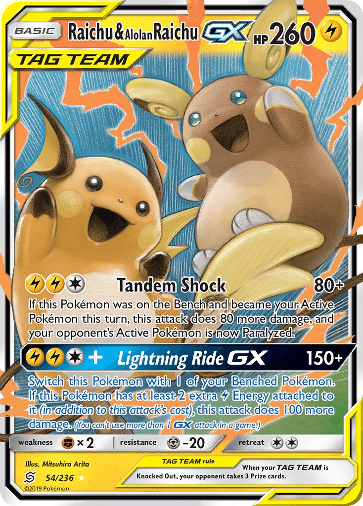 Raichu & Alolan Raichu-GX, Unified Minds 54