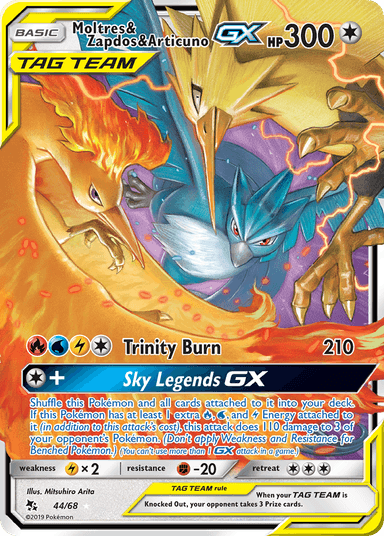 Moltres & Zapdos & Articuno-GX, Hidden Fates 44