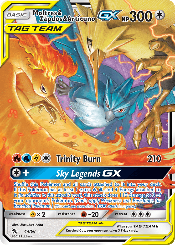 Moltres & Zapdos & Articuno-GX, Hidden Fates 44