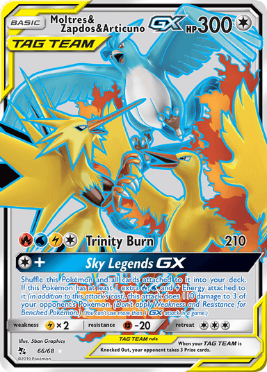 Moltres & Zapdos & Articuno-GX, Hidden Fates 66