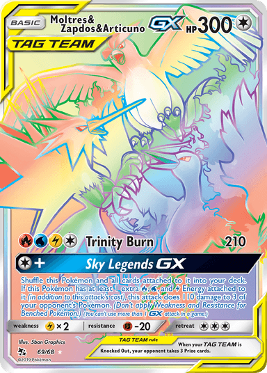 Moltres & Zapdos & Articuno-GX, Hidden Fates 69
