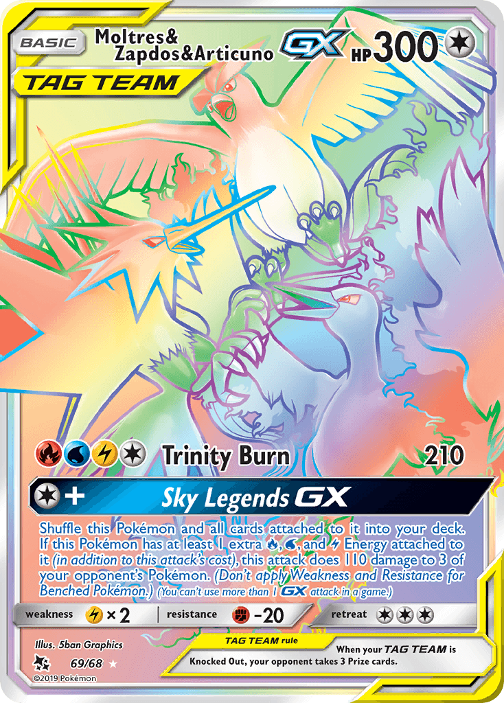 Moltres & Zapdos & Articuno-GX, Hidden Fates 69