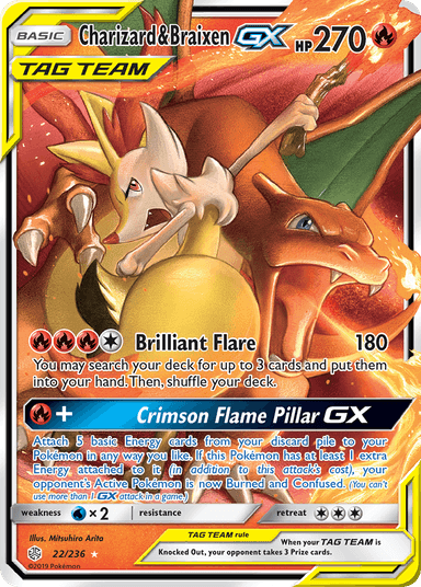 Charizard & Braixen-GX, Cosmic Eclipse 22