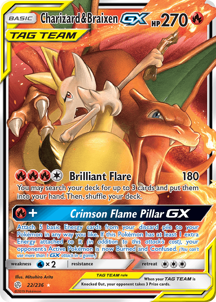 Charizard & Braixen-GX, Cosmic Eclipse 22
