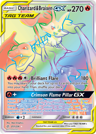 Charizard & Braixen-GX, Cosmic Eclipse 251