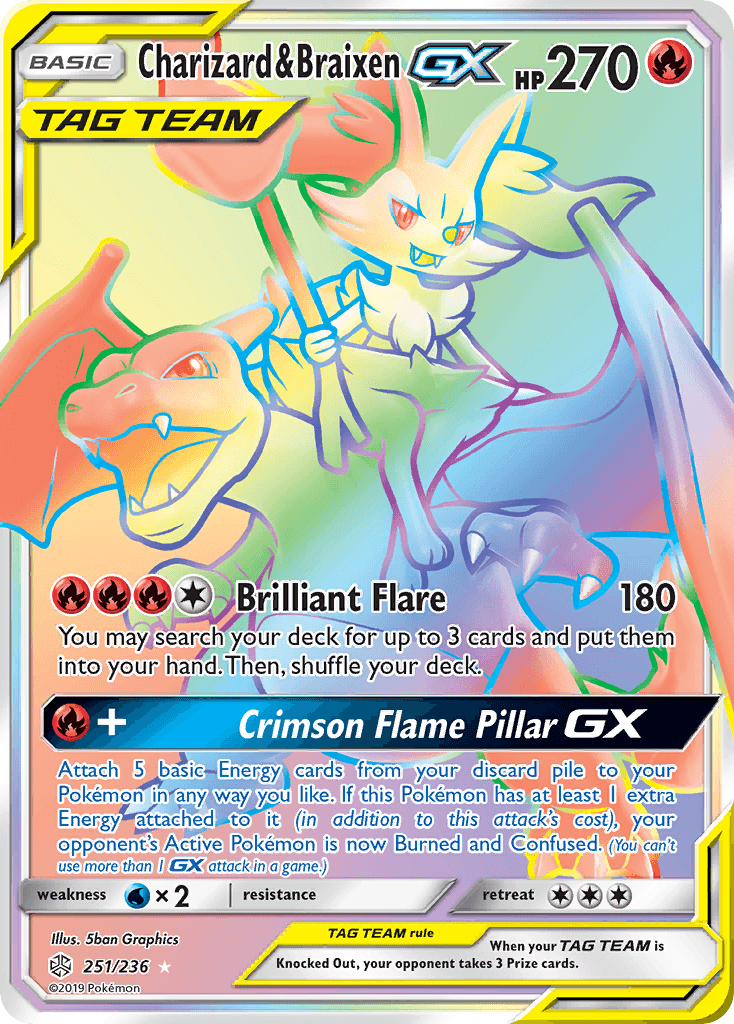 Charizard & Braixen-GX, Cosmic Eclipse 251