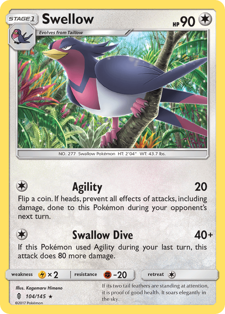 Swellow, Guardians Rising 104
