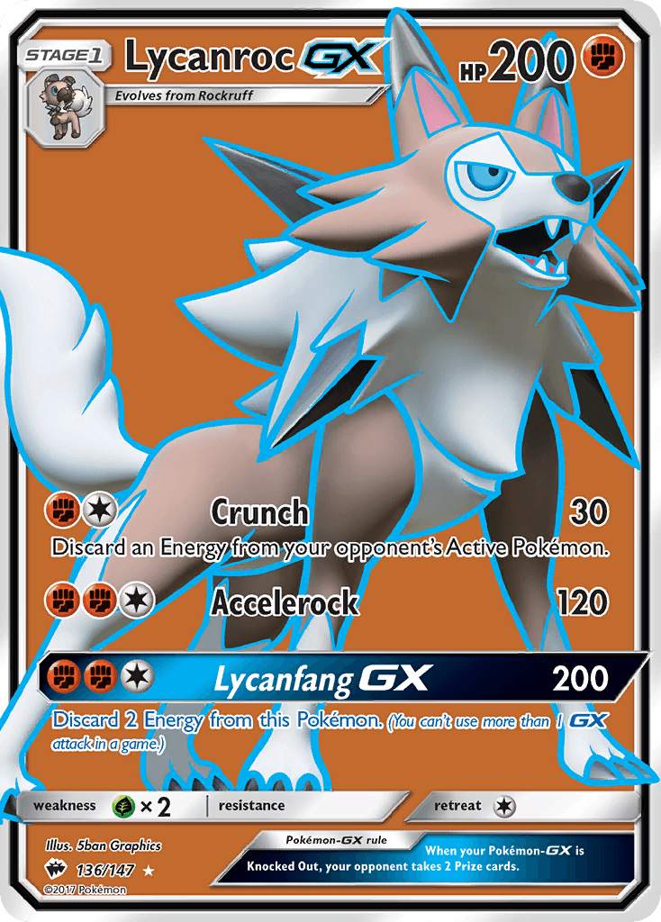 Lycanroc-GX, Burning Shadows 136