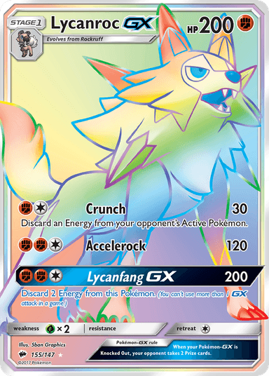 Lycanroc-GX, Burning Shadows 155