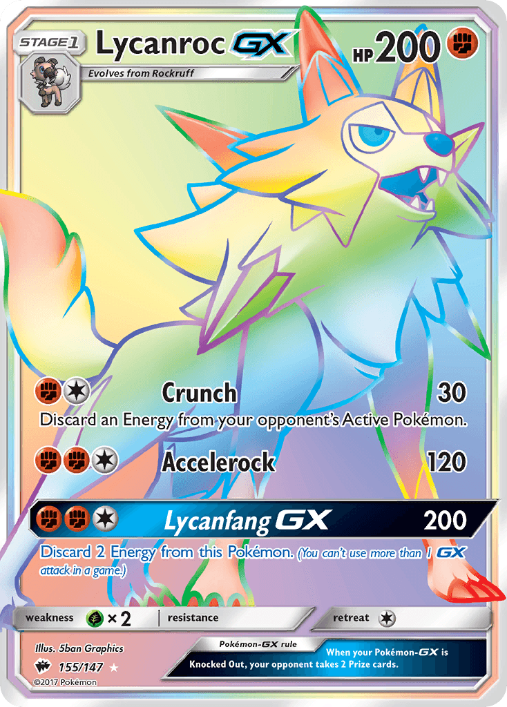 Lycanroc-GX, Burning Shadows 155