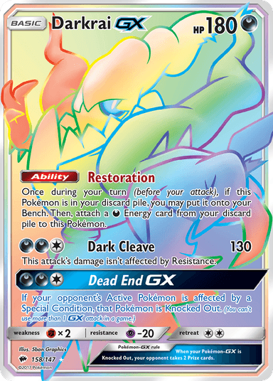 Darkrai-GX, Burning Shadows 158