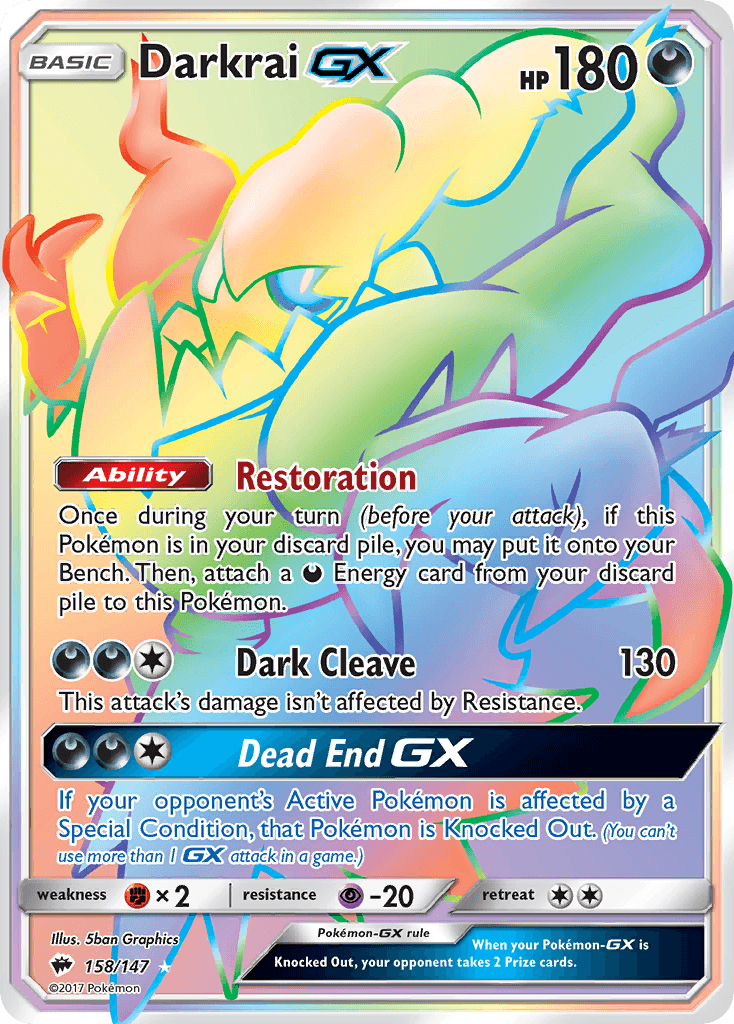 Darkrai-GX, Burning Shadows 158