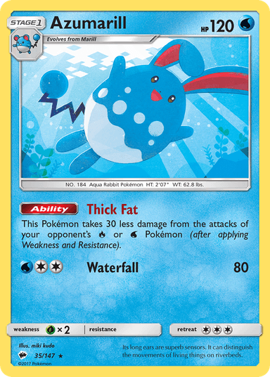 Azumarill, Burning Shadows 35
