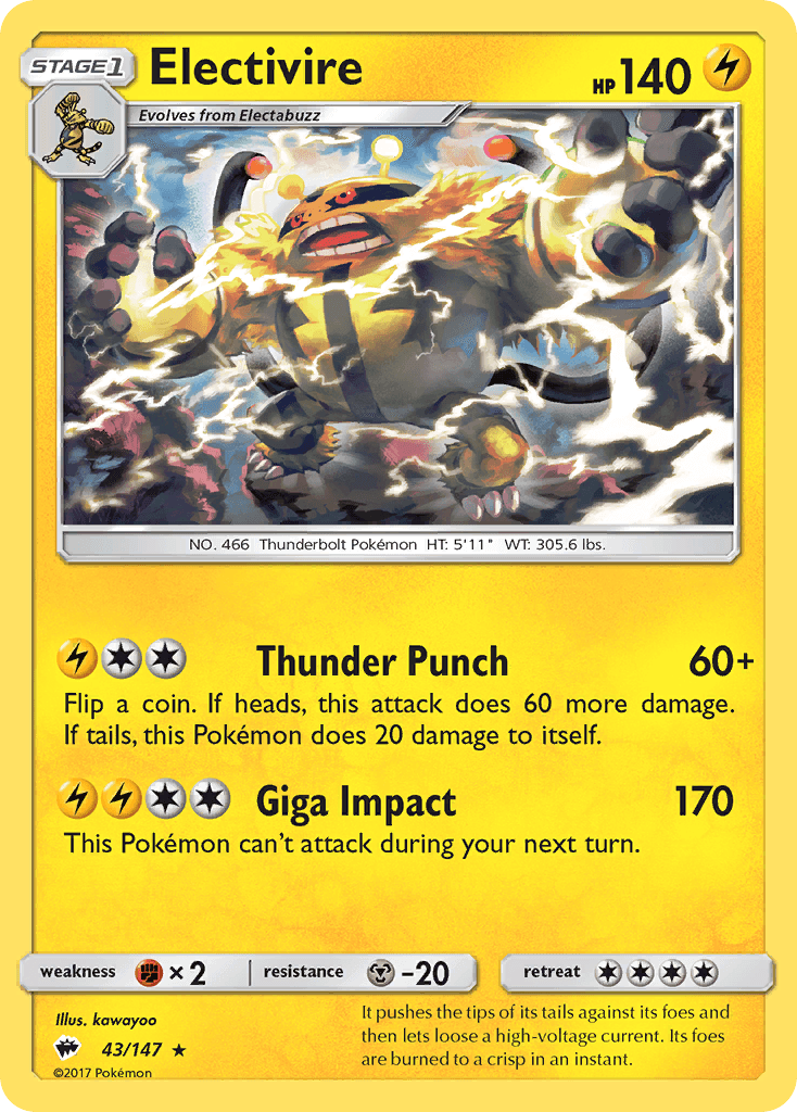 Electivire, Burning Shadows 43