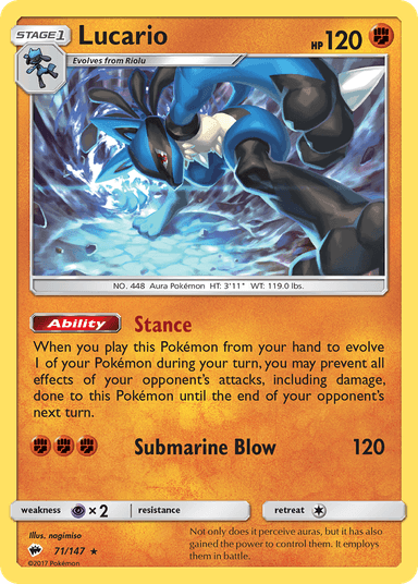 Lucario, Burning Shadows 71