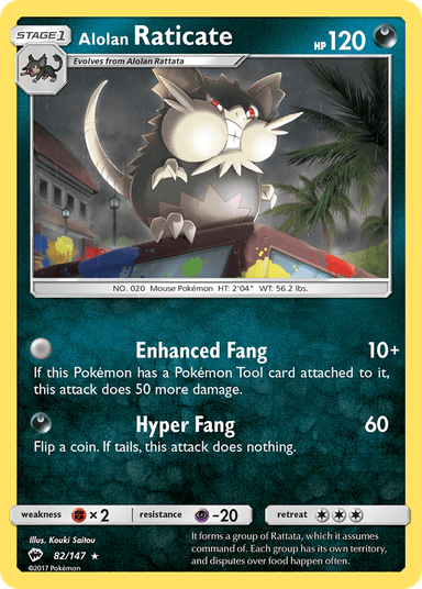 Alolan Raticate, Burning Shadows 82