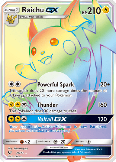 Raichu-GX, Shining Legends 75