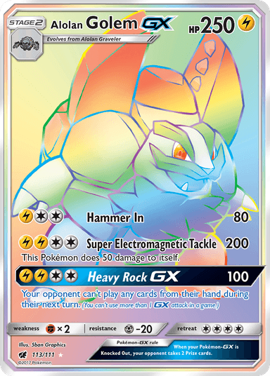Alolan Golem-GX, Crimson Invasion 113