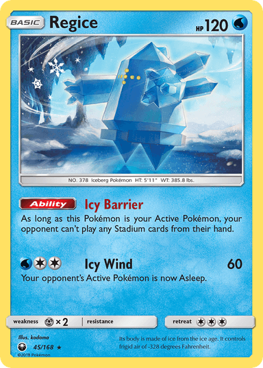 Regice, Celestial Storm 45