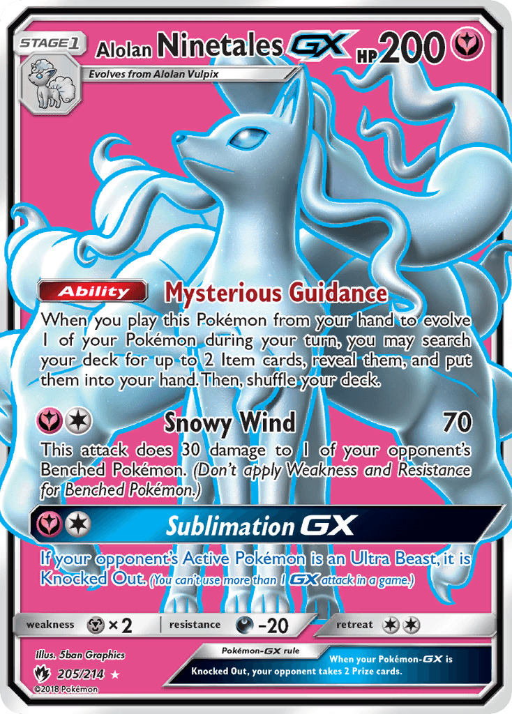 Alolan Ninetales-GX, Lost Thunder 205