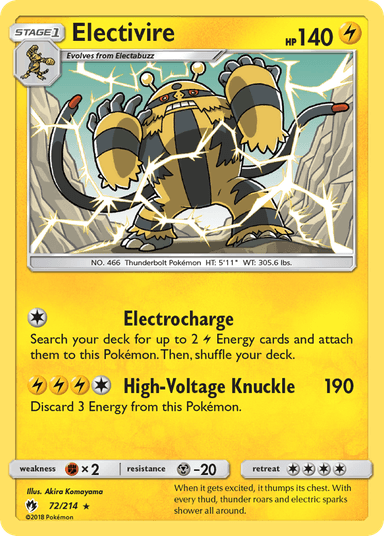 Electivire, Lost Thunder 72