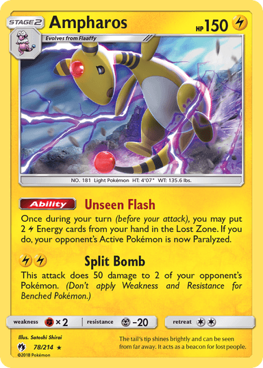 Ampharos, Lost Thunder 78