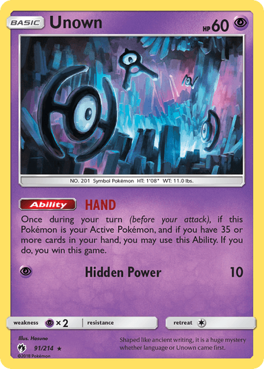 Unown, Lost Thunder 91