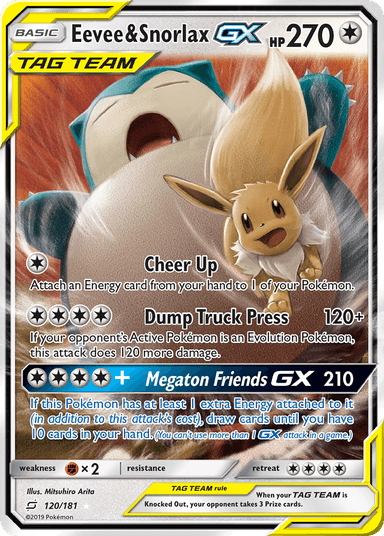 Eevee & Snorlax-GX, Team Up 120