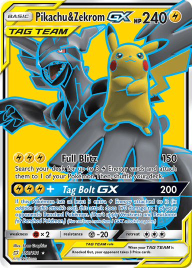 Pikachu & Zekrom-GX, Team Up 162