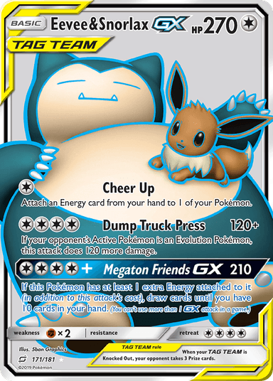 Eevee & Snorlax-GX, Team Up 171