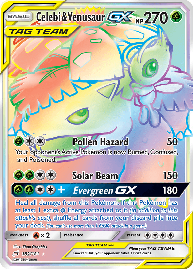 Celebi & Venusaur-GX, Team Up 182