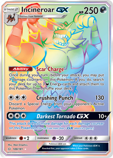 Incineroar-GX, Team Up 188