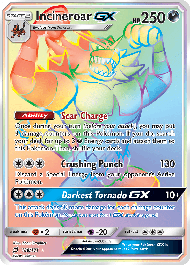 Incineroar-GX, Team Up 188