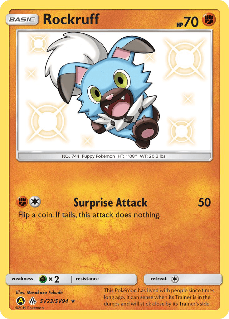Rockruff, Hidden Fates Shiny Vault SV23