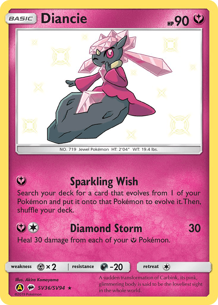 Diancie, Hidden Fates Shiny Vault SV36
