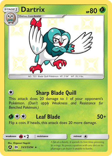 Dartrix, Hidden Fates Shiny Vault SV3
