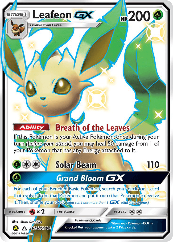 Leafeon-GX, Hidden Fates Shiny Vault SV46