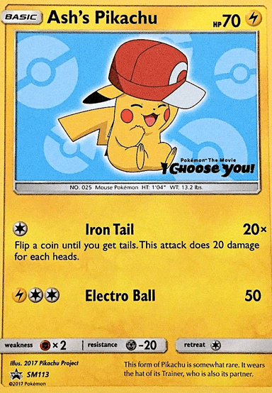 Ash's Pikachu, SM Black Star Promos SM113