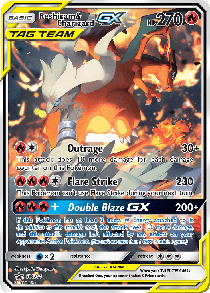 Reshiram & Charizard-GX, SM Black Star Promos SM201
