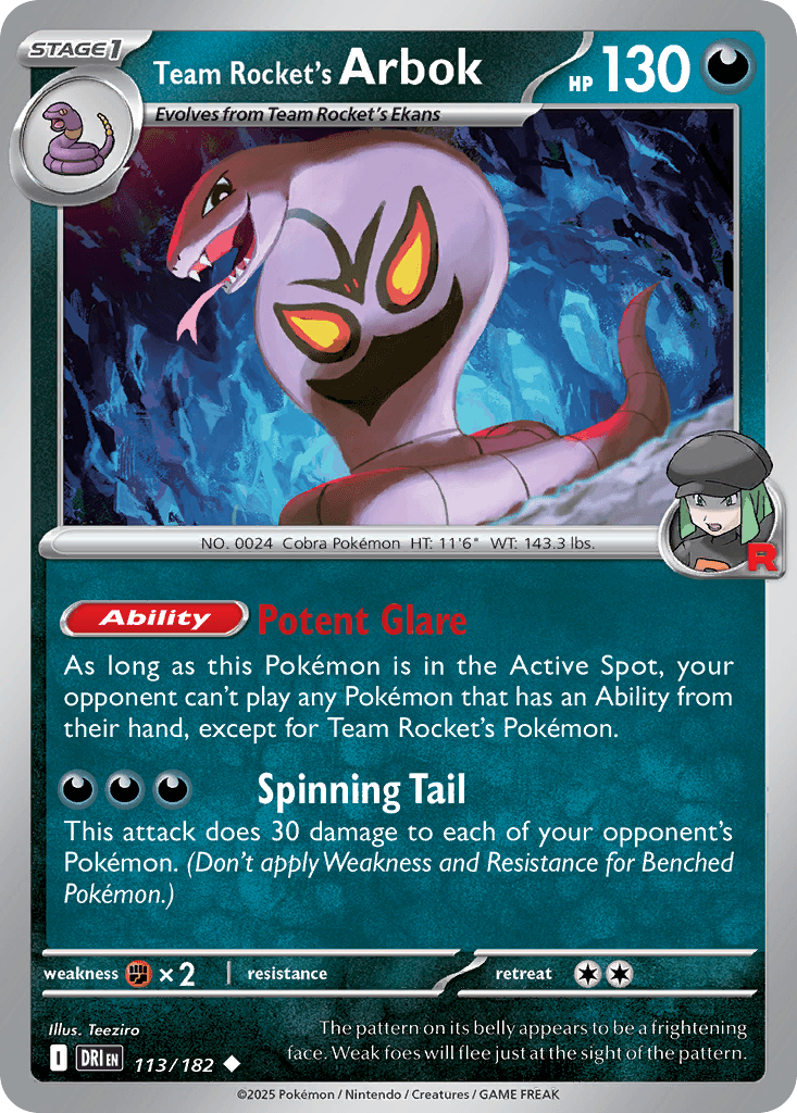 Team Rocket's Arbok, Destined Rivals 113