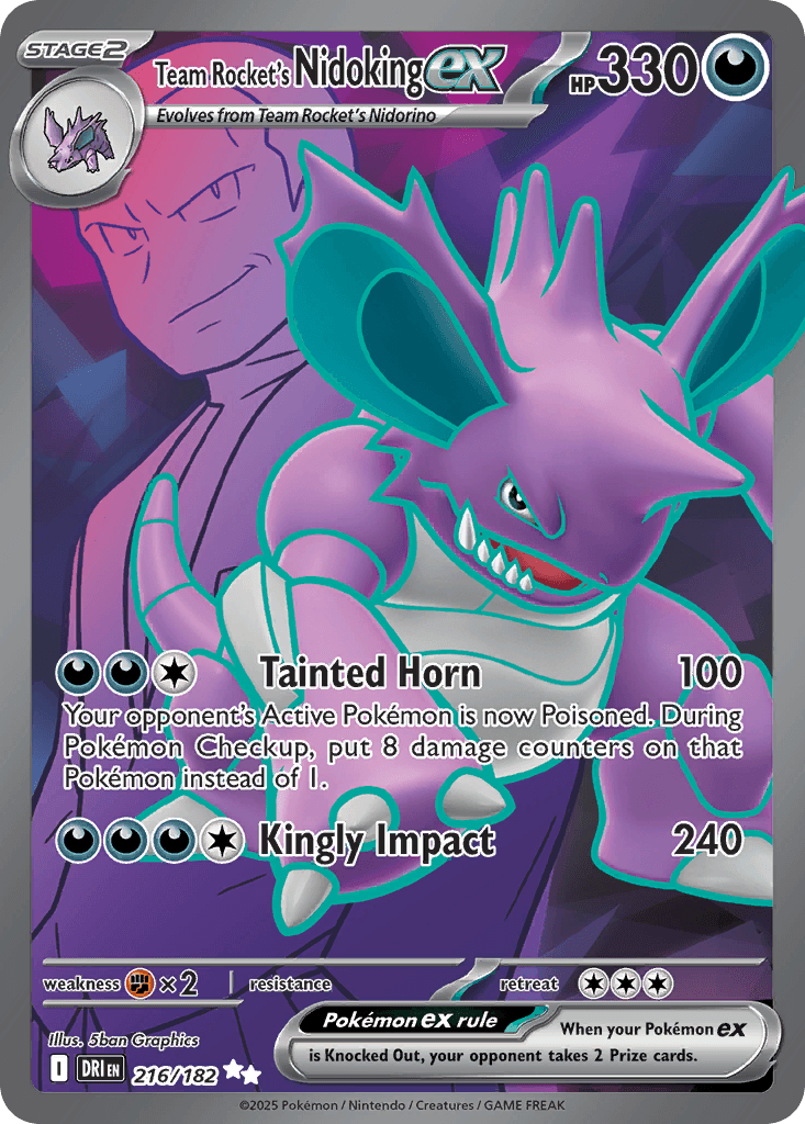 Team Rocket's Nidoking ex, Destined Rivals 216
