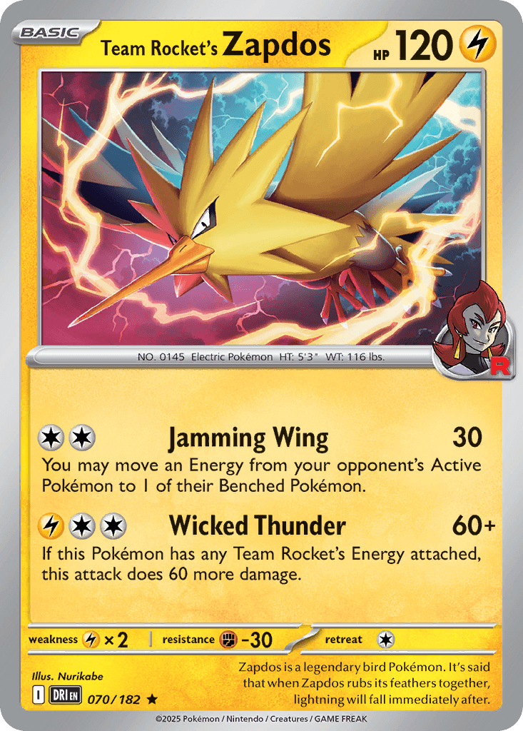 Team Rocket's Zapdos, Destined Rivals 70
