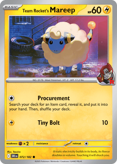 Team Rocket's Mareep, Destined Rivals 72