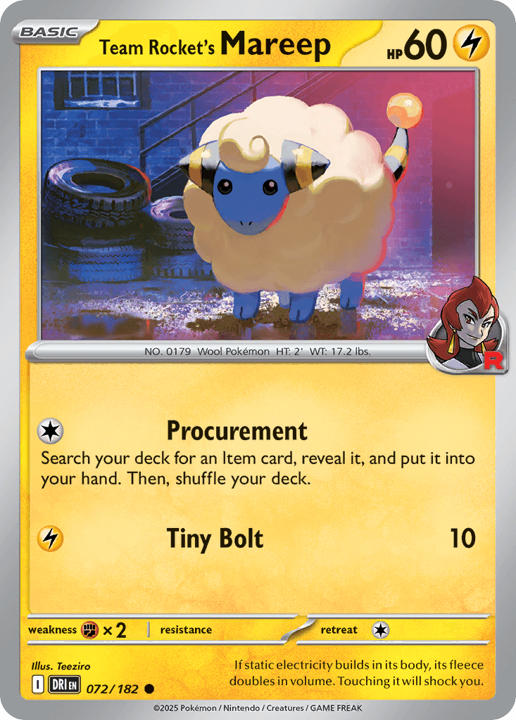 Team Rocket's Mareep, Destined Rivals 72